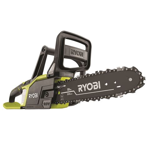 This battery-powered chainsaw is compact and lightweight making it very easy to use and it requires no chain and bar oil making it easier to maintain with no oil leaks while storing or transporting. . Ryobi chainsaw 18v